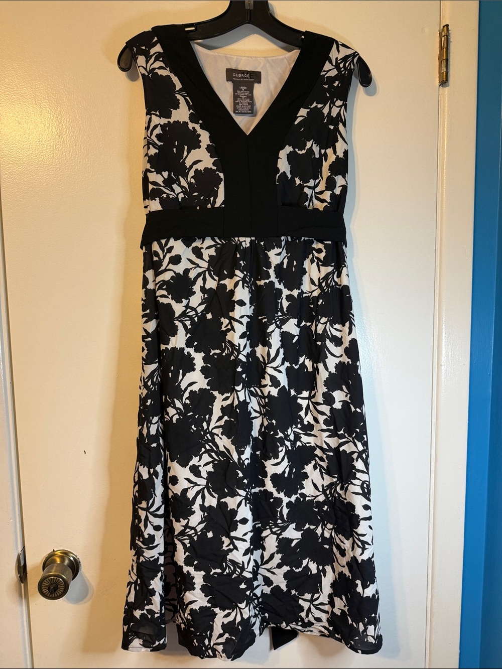 George Black & White Floral Midi Dress